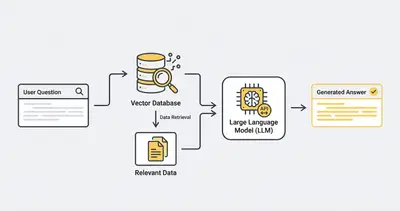 Retrieval-Augmented Generation flowchart showing secure data retrieval process