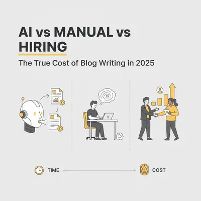 AI vs Manual vs Hiring: The True Cost of Blog Writing in 2025