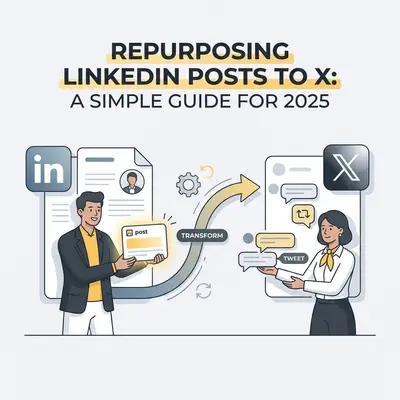 Wiederverwendung von LinkedIn-Posts für X: Ein einfacher Leitfaden für 2025