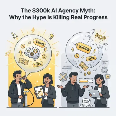 Der Mythos der 300-köpfigen KI-Agentur: Warum der Hype echte Fortschritte zunichte macht