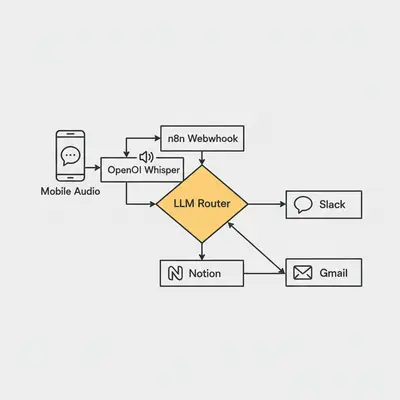 n8n voice automation architecture flowchart