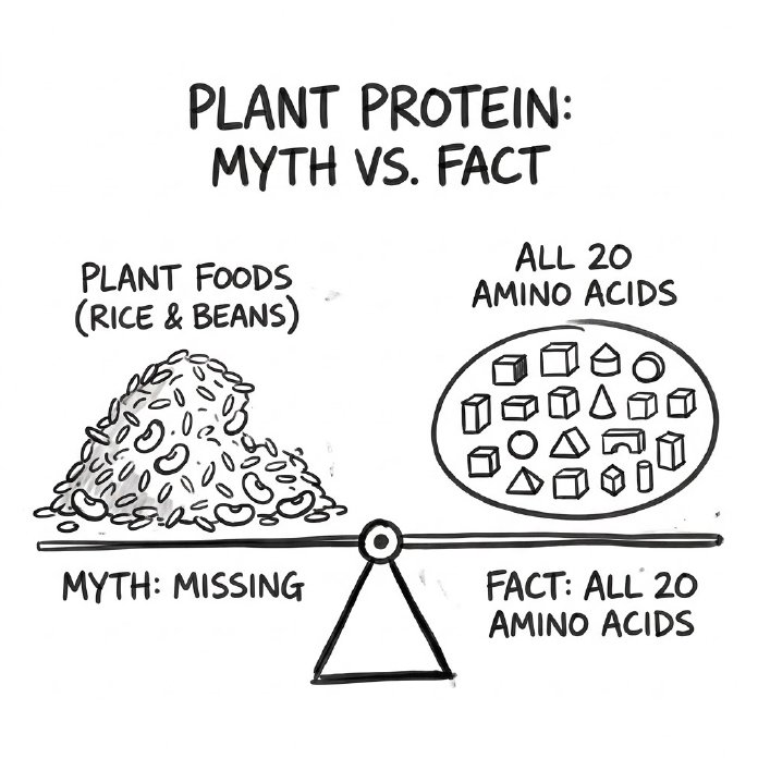 Whiteboard infographic: plant protein myth versus fact