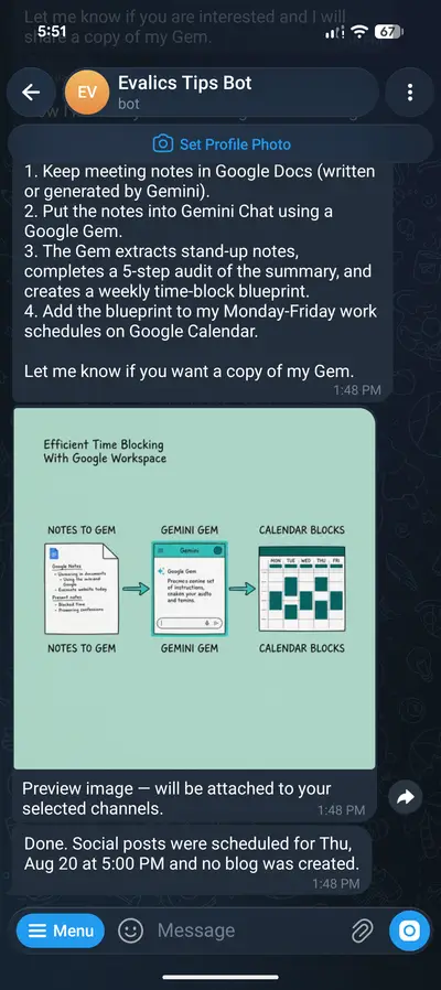 Evalics Tips Bot