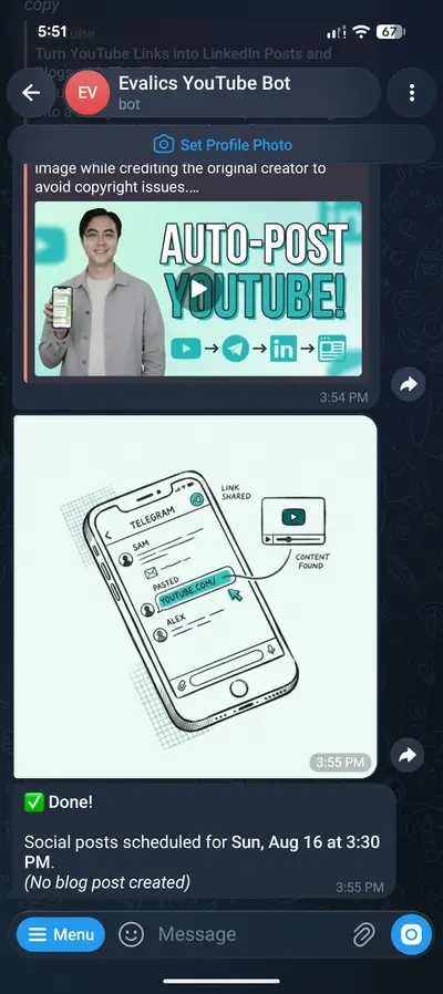 Evalics YouTube Bot